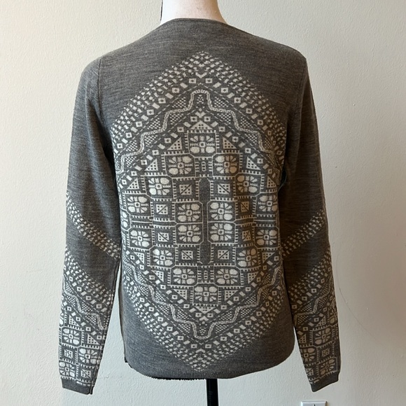 J Crew Merino Wool Printed Crewneck Sweater - Picture 3 of 5